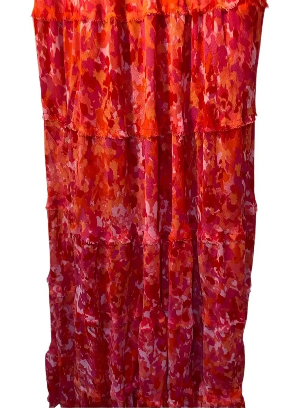 Jones New York tiered layered floral pink sleeveless  dress 4
